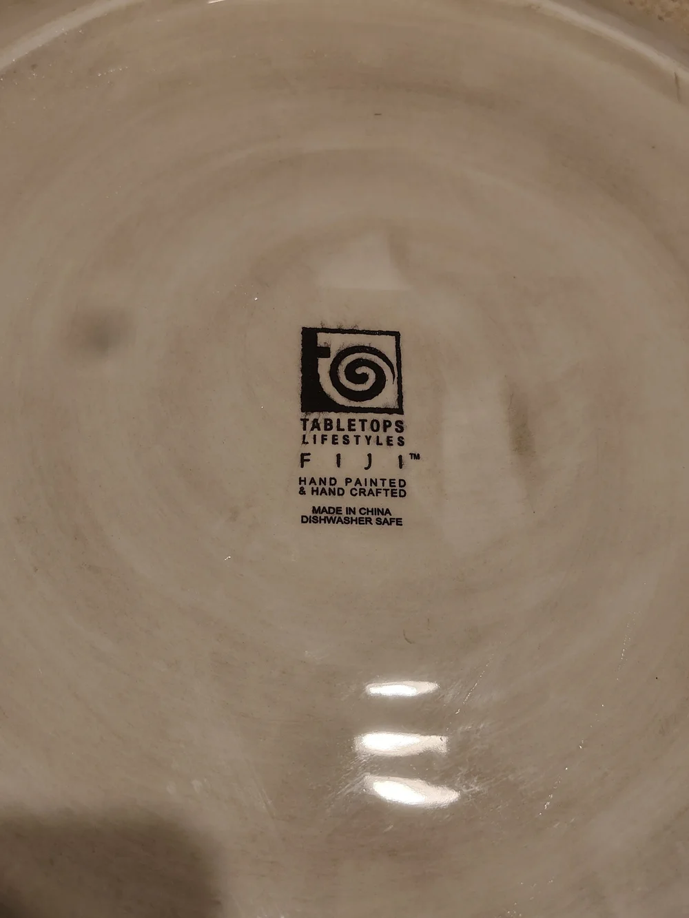 Tropical Palm Tree Ceramic Serving Bowl - Brown & Green 14 Inches Fiji